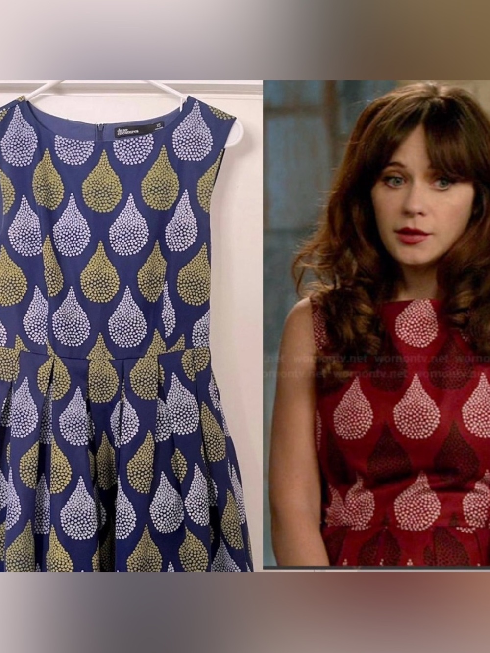 Rare Zooey Deschannel Dear Creatures Tear Drop Dress